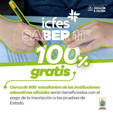 En Sabaneta 600 estudiantes se beneficiaron con el pago de inscripción a las pruebas SABER 11°.