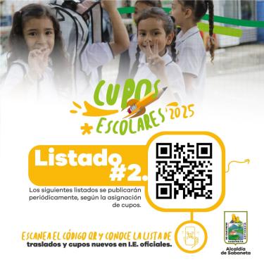 Listado cupos escolares 2025